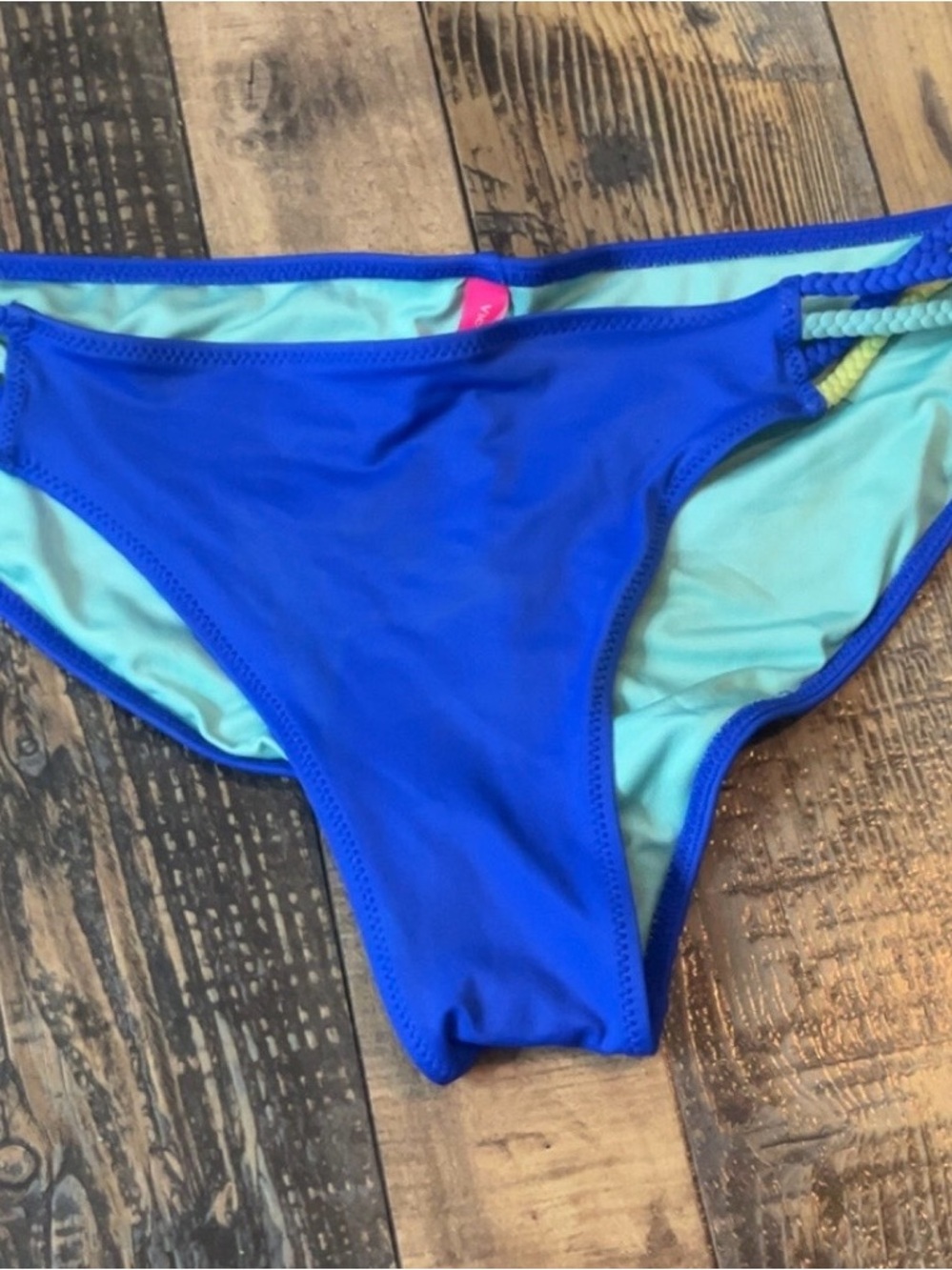 Victoria's Secret Electric Blue Bikini Bottom with Aqua Lining